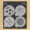 Large Sports Ball Cookie Stencils: Basketball, Golf, Soccer, Baseball | C218 by Designer Stencils |
